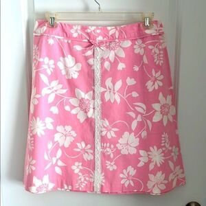 Bay Studio Lace Accent Floral Pink Skirt with Bow SZ 12